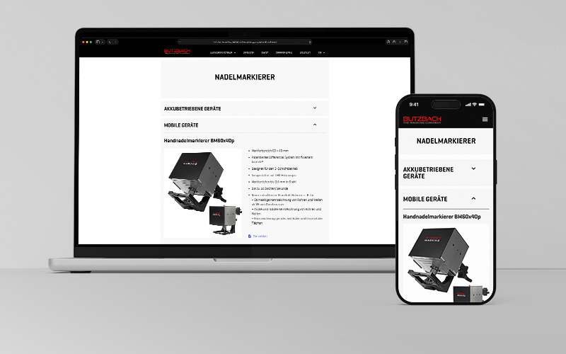 Website für BUTZBACH Marking