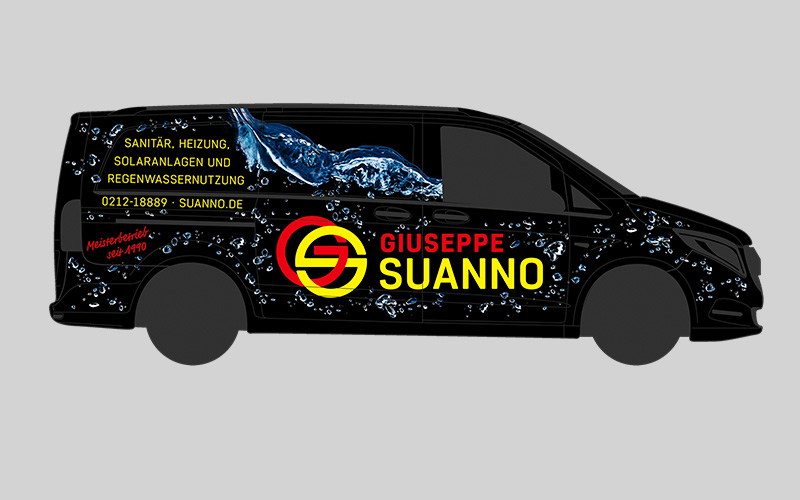 Autobeschriftung für Giuseppe Suanno Sanitär & Heizung